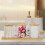 Badezimmer-Organizer-Set mit Bambustablett und Deckeln 2