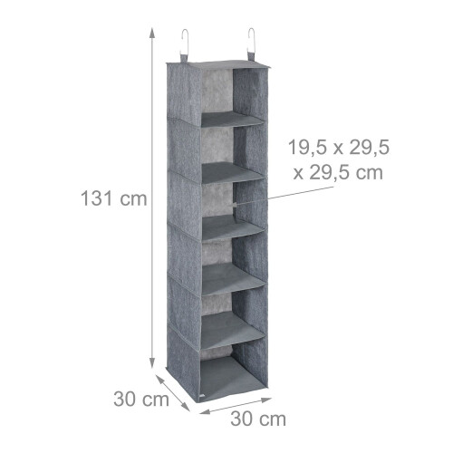 Hanging Closet Organizer, 6 Compartments, Foldable 2