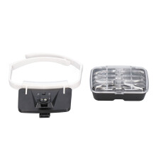 Headset-Lupe mit Licht und abnehmbaren Linsen, wiederaufladbare Lupe für Detailarbeiten, drehbarer Rahmen, Helligkeitsregulierung
