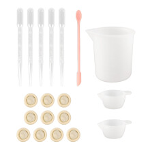 Makeup Spatula Set, Silicone Mini Spatula Multi Purpose Bottle Jar Scraper With Non Stick Surface Resin Mixing Tools Kit Including Finger Gloves