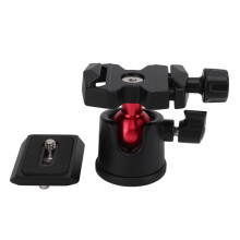 Lightweight Ball Head Tripod Mount360Degree Rotatable Adjustable Angle Locking Knob Quick Release Plate Aluminium Alloy Universal For DSLR Cameras