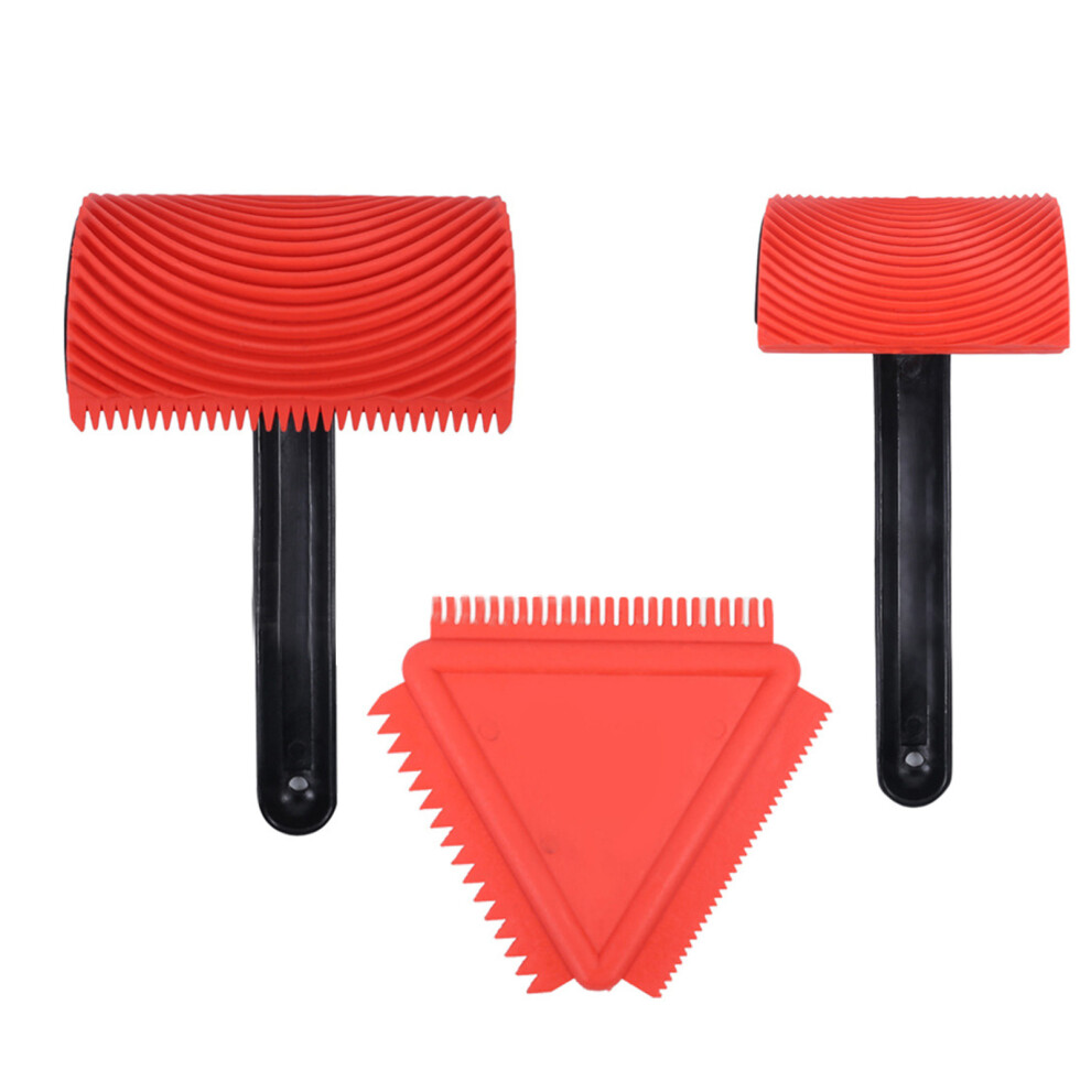Reusable Painting Tool Rubber Graining Texture Diy Wood Pattern Wall Decoration Realistic Wood Effect Furniture Surface Adjustable Texture Soft 9191629208272