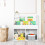 Libreria per bambini in legno con 3 ripiani e 2 ripiani, scaffale per giocattoli bianco 1