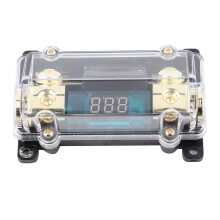 LCD Display Power Distribution Block Box Car Audio Fuse Holder Effective Circuit Protection Digital Voltage Display Compact Design Transparent Cover