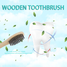 Eco-Friendly Sustainable Toothbrush BPA Free Organic Compostable Travel Toothbrushes Biodegradable Bamboo Toothbrush Natural Charcoal Toothbrushes