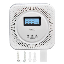 Battery Powered Carbon Monoxide Detector With Digital Display Smoke Alarm Dual Sensors Rapid Alert Voice Notification Indoor Air Quality Monitor Easy