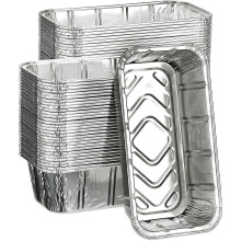 50-Pack 2lb Loaf Pans (8.5"x4.5"x2.6"), Heavy-Duty Disposable Aluminum Foil Bread Pans for Baking Cakes, Breads & Holiday Treats