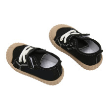 Baby-Leinenschuhe Cartoon-Tiere Schnürschuhe Rutschfest Atmungsaktiv Schwarz 22