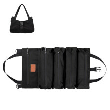 Clearance under $5 Tool Roll Up Pouch - Canvas Multi-Purpose Wrench Roll Up Bag, Organizer with 5 Zipper Tool Pockets, Hanging Carrier