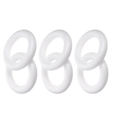 FRCOLOR DIY White Foam Round Rings for Craft Projects and Home Decoration 6 Pieces