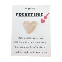 Xoxingysm Pocket Hug Heart with Greeting Card – Mini Cute Heart Decoration & Gift for Women, Granddaughter, Christmas, Birthday