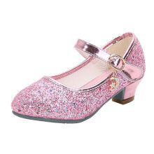 Girls Dress Shoes Mary Jane Flower Girls Shoes Cute Princess Low Heels for School Wedding Party Pink 5.5-6 Years
