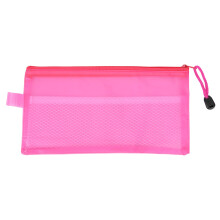 Multi Function Zip Pocket Storage Pouch With Breathable Mesh Design, PVC Transparent Zipper Mesh Bags For Office Supplies And Beauty Products, Double