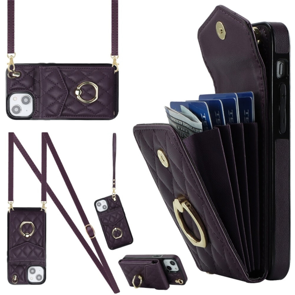 Iphone 14 Case Pu Leather Wallet With Rfid Shielding Wine 941196986887