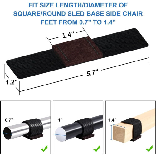Filtmøbelpuder sorte velcro 24 stk. 2