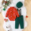Baby Boy Outfit 3-Piece Gentleman Romper Set with Hat 4