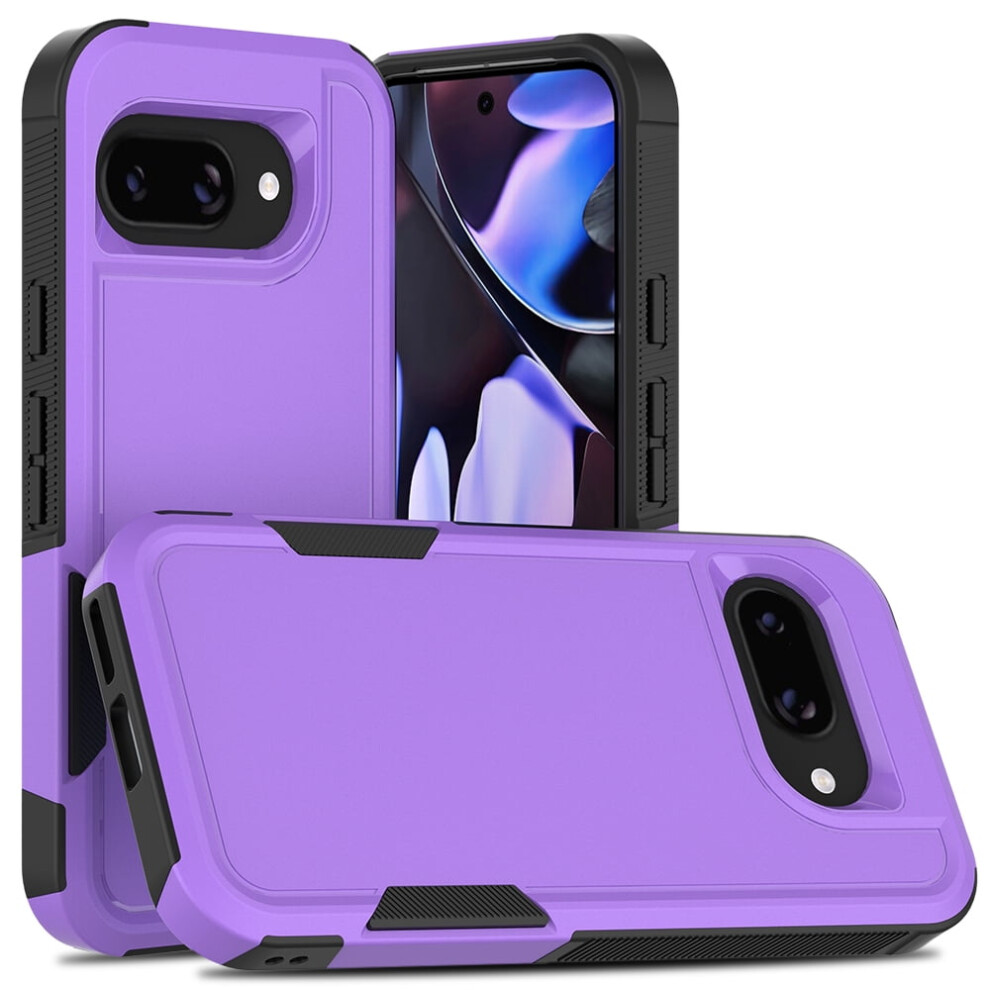 Defender Case For Google Pixel 9A – Heavy Duty 1-In-1 Rugged, Dustproof, Shockproof, Non-Slip Protective Cover, Purple 9193271815754