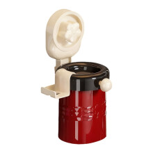 No-Drill Toothbrush Holder with Suction Cup, Space-Saving Hanging Rack for Bathroom – Red, Compatible with Standard Toothbrushes