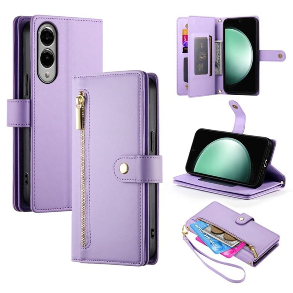 Leather Wallet Case For Samsung Galaxy S25 Edge 5G Purple 9418476974250
