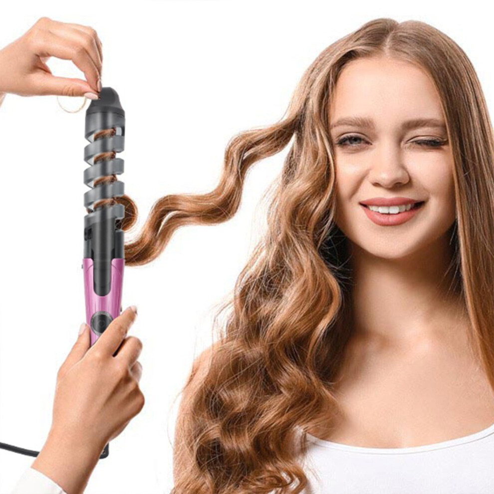 Auto Curling Wand, Anti-Scald Ceramic, Portable Spiral Hair Curler for All Hair Lengths â Compatible with US Voltage