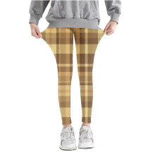Infant Kids Toddler Girls Lattice Printed Pants High Waist Stretchy Soft Tights Kids Summer Leggings For School Wearing Yellow