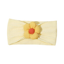 Baby Headband Newborn Infant Toddler Nylon Hairbands Cute Soft Beanie Headwrap Hair Accessories Yellow Free Size