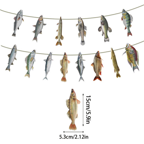 14-delt fiskesnorbanner til lystfiskertemafester 2