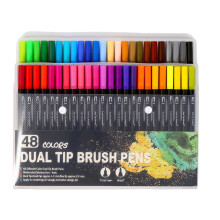 36/48/60/72/100 Colors Double Ends Brush Pen Set Watercolor Pen Felt Tip Pen Watercolour Markers