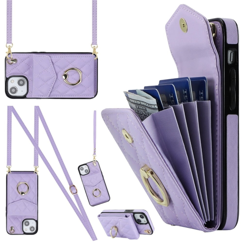Premium Pu Leather Wallet Case For Iphone 14 Plus Â Rfid Shielding, Adjustable Ring Holder, Detachable Crossbody & Wrist Strap 9558633022889