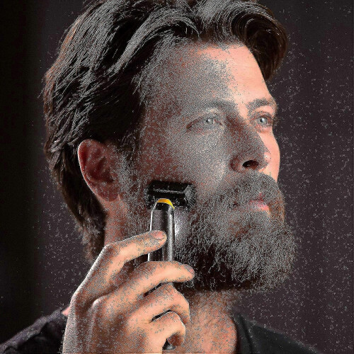 MicroTouch SOLO Titanium Rechargeable Beard & Body Razor - Precision Trimmer, Waterproof, 3 Combs, USB 2