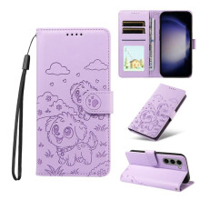 Paarse leren flipcase voor Samsung Galaxy S23 5G