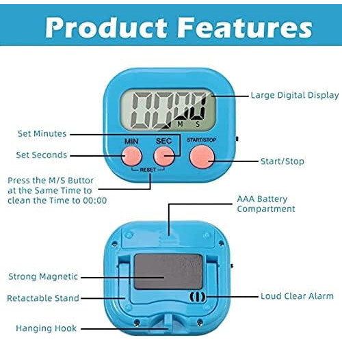 Pekkaxy Digital Kitchen Timer with Large Display and Loud 2