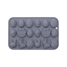 3D Egg Shaped Silicone Basket Mold, Non-Stick High Temperature Safe Baking Tray for Easter Bunny Themed Cupcakes & Candies