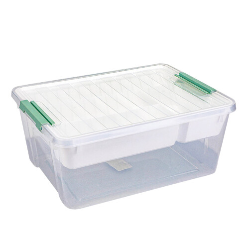 Stackable Closure Bags, Lids & Boxes – Compatible with LEGO, Beads, Tools; Includes Baseplate Lid & Removable Tray