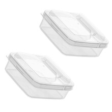 2pcs Cheese Slice Container, PP, Large Capacity