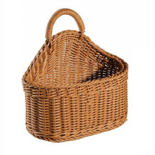 Foldable Laundry Hamper Plastic Woven Wall Hanging Storage Basket Home Living Room Cafe Wall Decoration Hanging Basket Large Capacity