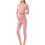 Maternity Pajama Set Pink Double-Layer Long Sleeve Top and 1