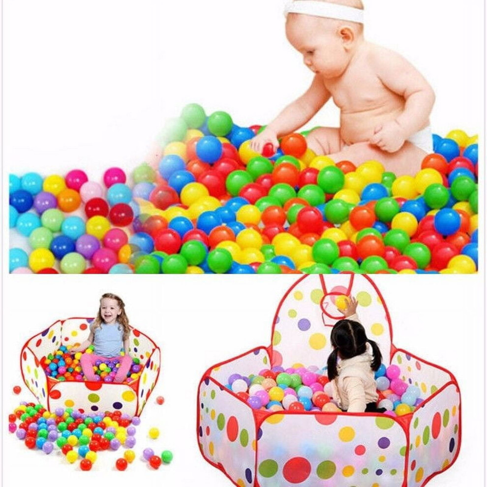 Homchy 20/50/100pcs Phthalate Free BPA Free Crush Proof Plastic Ball Pit Balls Ocean Ball Baby Kids Toy Swim Pit Toys with Mesh Bag