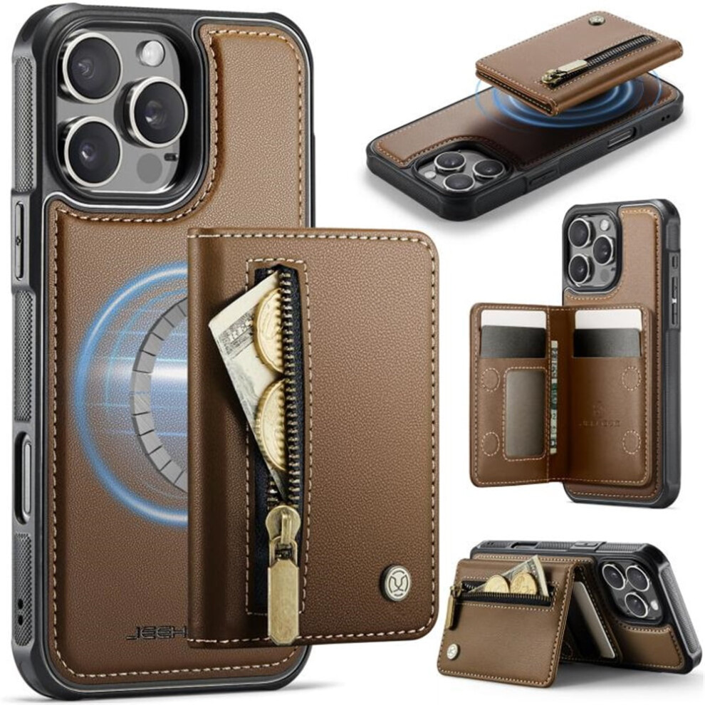 Iphone 15 Pro Magsafe Case Pu Leather Wallet With Card 9418476969270