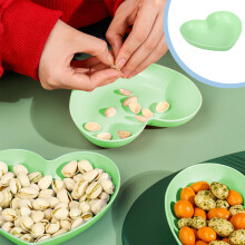 Valentine's Heart-Shaped Dinner Plates, 5.91x5.51", Dishwasher & Microwave Safe, Reusable Plastic – Compatible with Kitchen & Camping