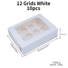 10Pcs Kraft Paper Cupcake Packing Box with Window Cardboard Cake Muffin Cookies Candy Box Wedding Party Birthday Favors 4 Sizes