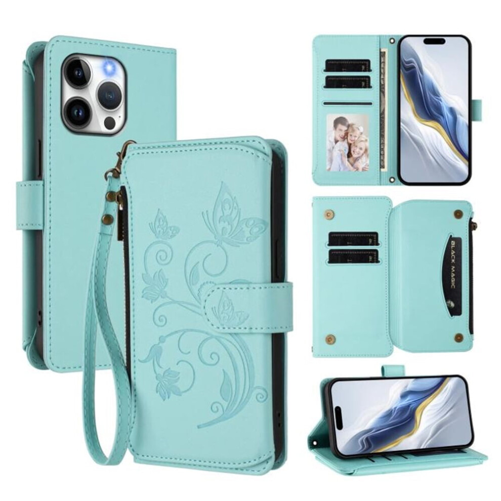 Iphone 15 Pro Magnetic Flip Case With Lanyard And 5-Card 9170372637089