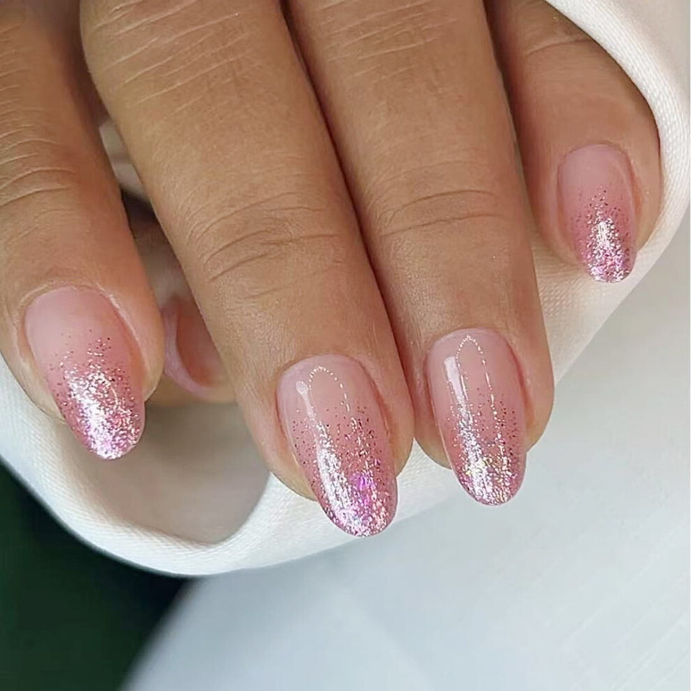 French Tip Almond Nails Tips Fake Nails Full Covers False Nails with Designs Artificial Acrylic Nails