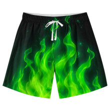 Teen Boys Swim Trunks Quick Dry Green Size 7-8 Years