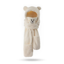 Winter Warm Knitted Hat Gloves Mask Scarf 4-in-1 Set