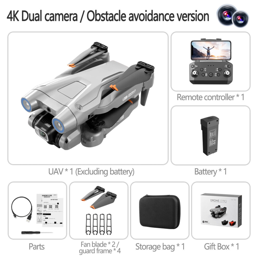 I3 Pro Drone With 4K Hd Camera, Optical Flow Positioning & Obstacle Avoidance - 18 Min Flight, 200M Range, Perfect Christmas Gift 9152228509542