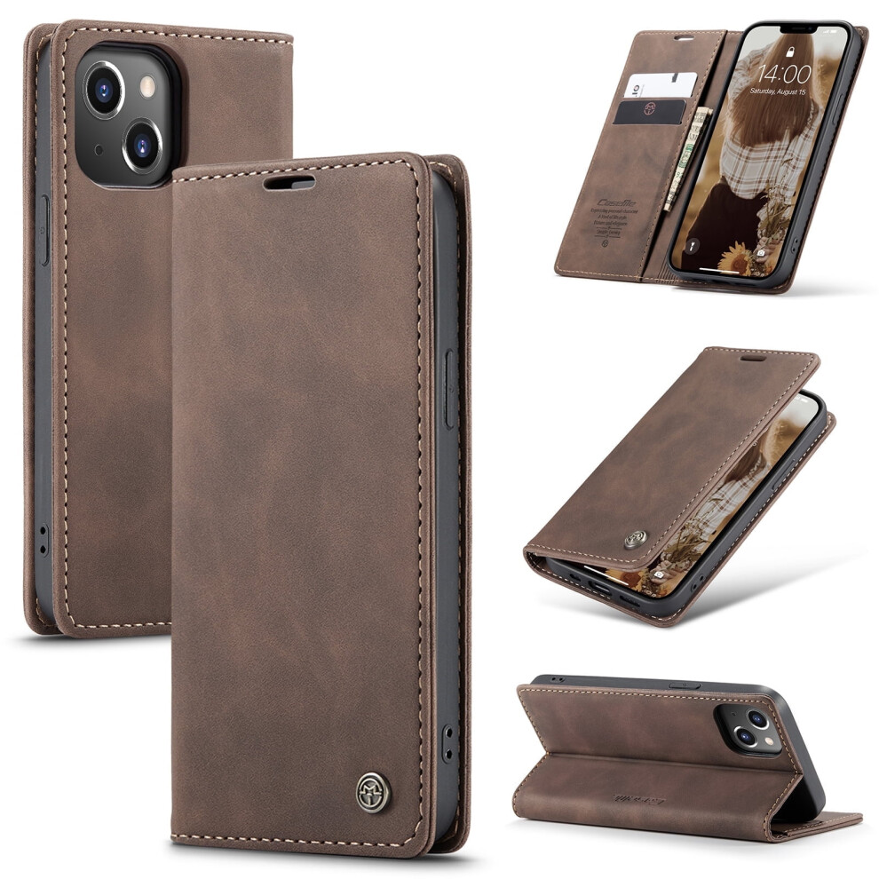 Caseme Leather Flip Wallet Case For Iphone 13 Â Coffee Brown 941196014399