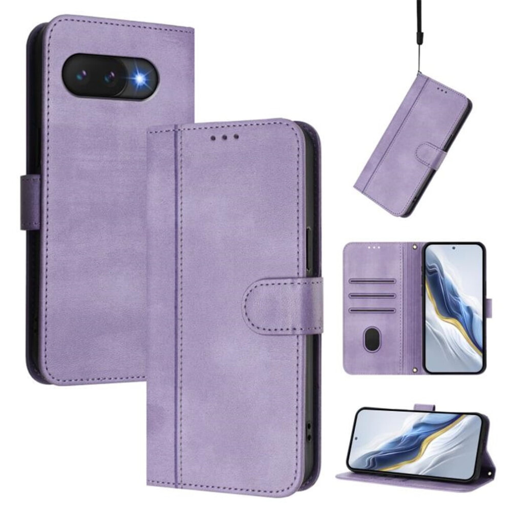 Google Pixel 9A Phone Case Wallet Flip Leather Tpu Purple 9130661387965