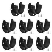 Curtain Rod Holder Stainless Steel Wardrobe Pole Rack 1/4/8 Pcs Stainless Steel Closet Rod Holders Heavy Duty Metal Pole for Wardrobe for Clothes