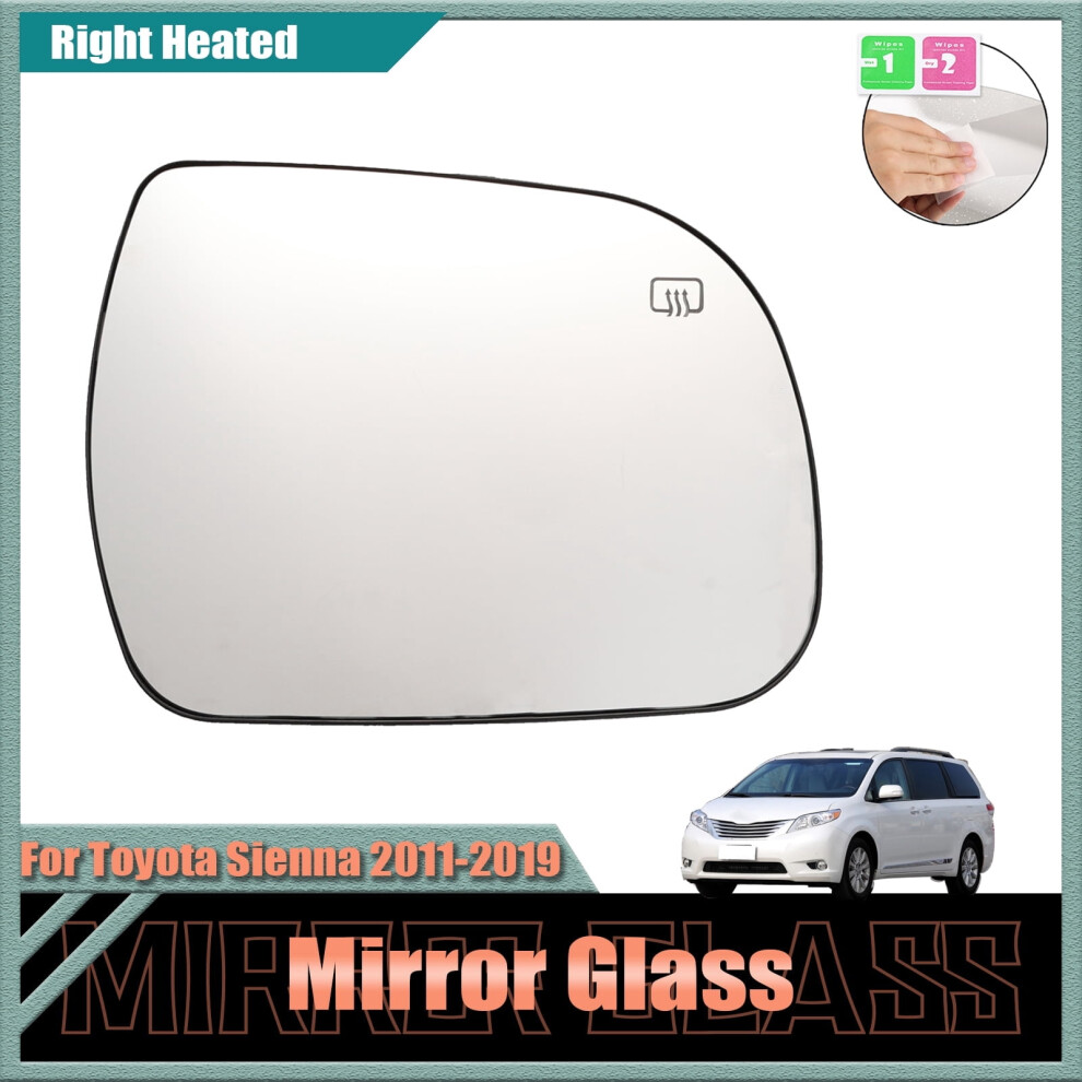 Toyota Sienna Right Rearview Mirror Glass Heated 2011Â2019 White 9170372639236